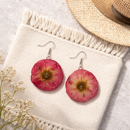 Handmade poppy flower earring