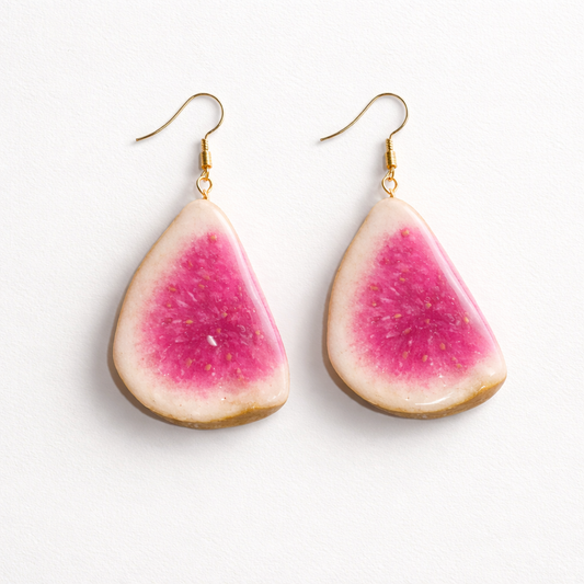Handmade real fig earring