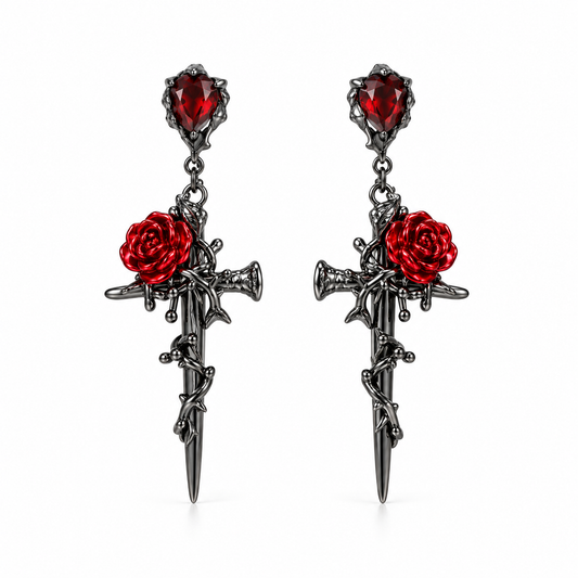 Dark Rose Earring