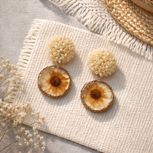 Handmade daisy earring