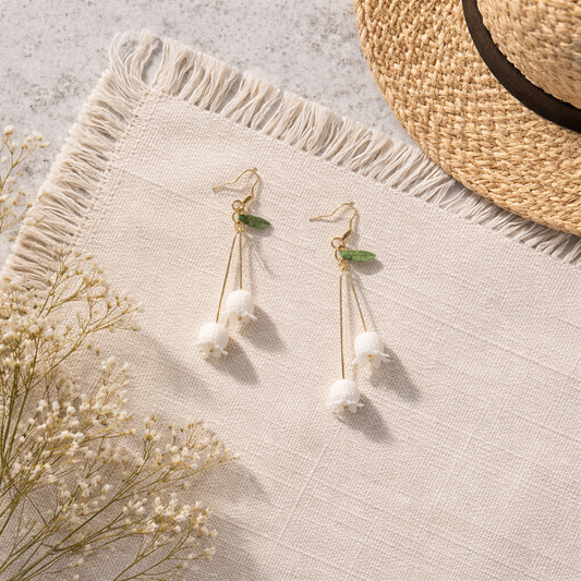 Handmade crochet Lily of the valley earring