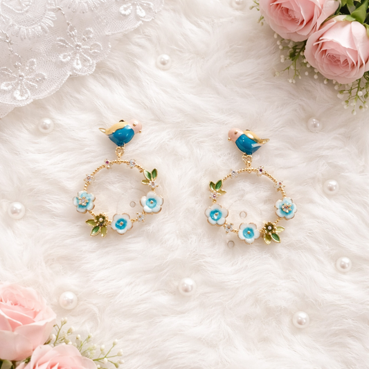 Yellow Bird flower earring