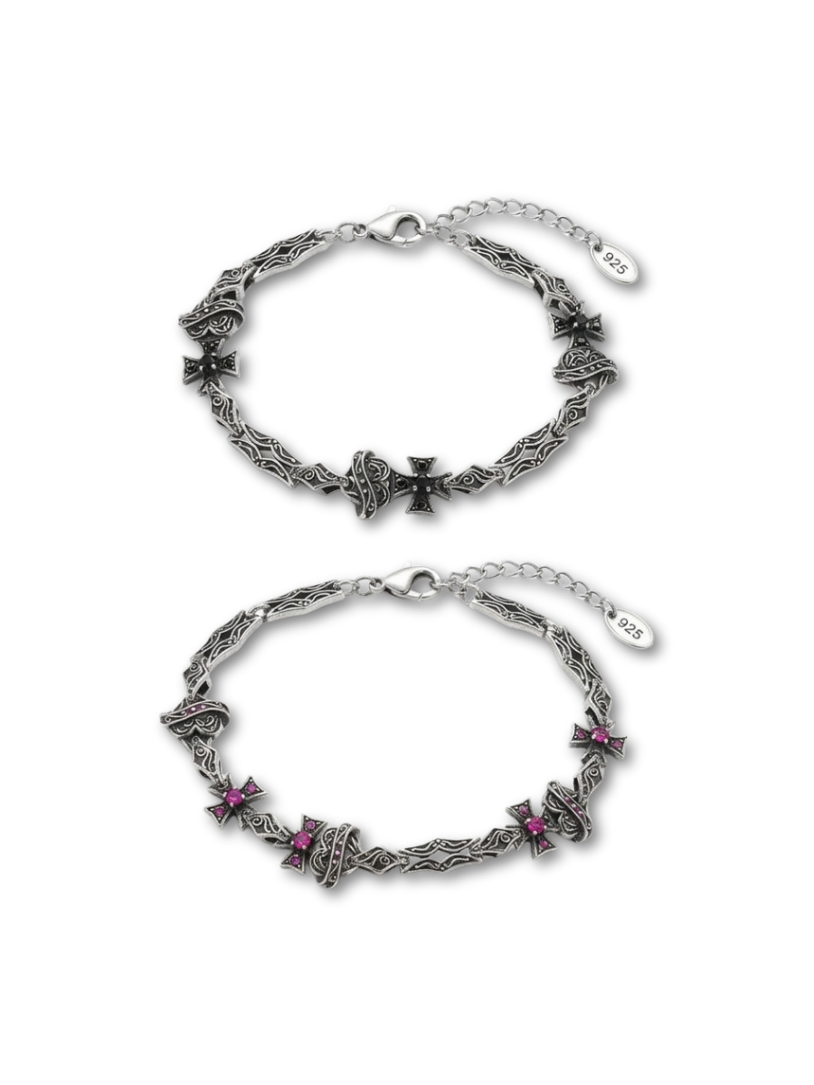 Gothic Jewellery Double Sided Two Colour Bracelet