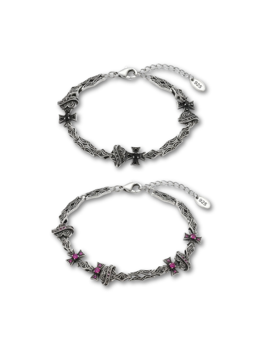 Gothic Jewellery Double Sided Two Colour Bracelet