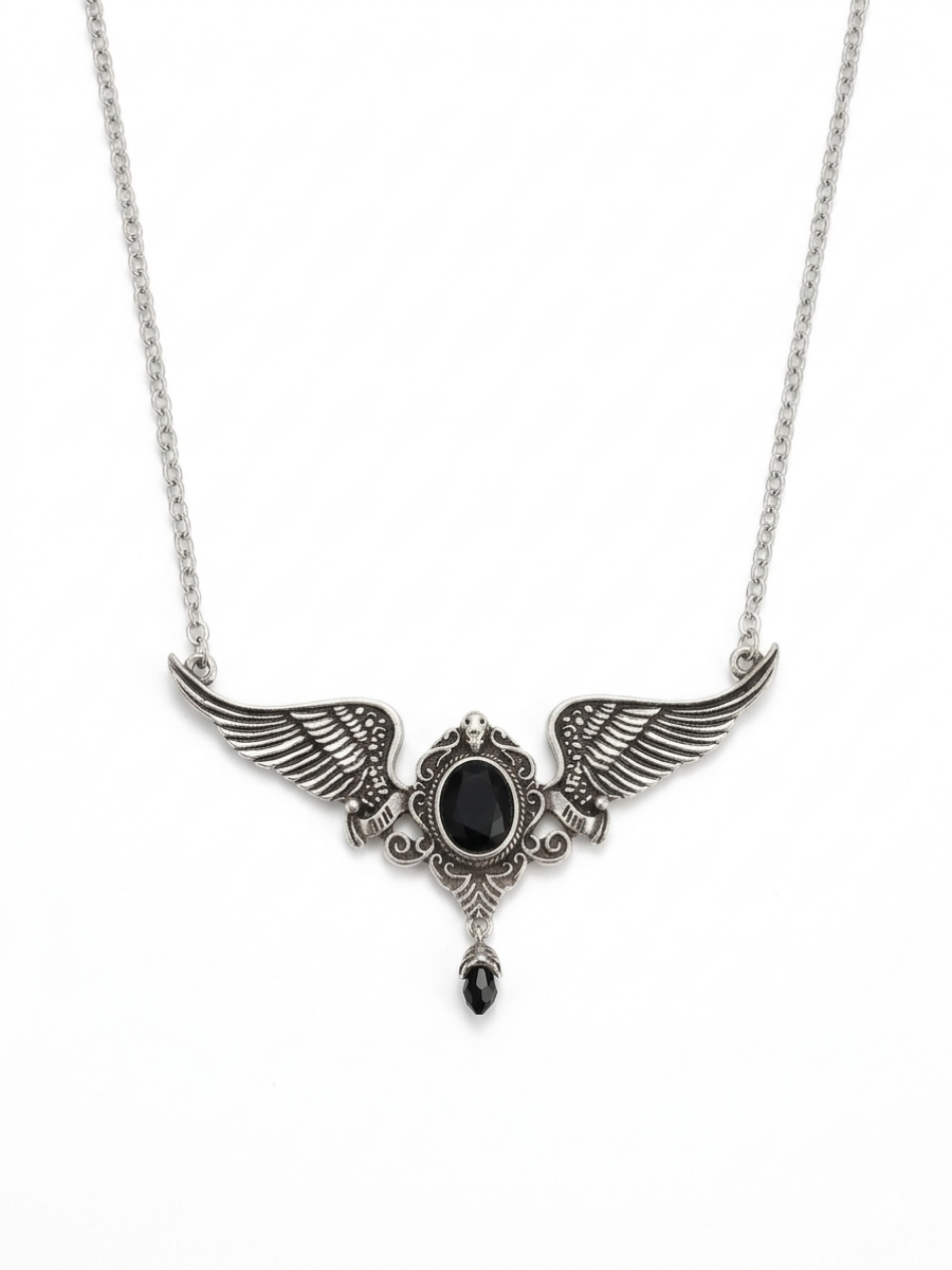 Gothic Jewellery Black wing Necklace