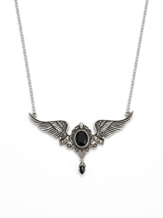 Gothic Jewellery Black wing Necklace