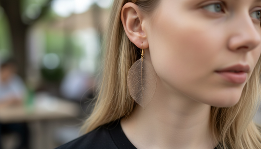 Handmade Gold leaf earring