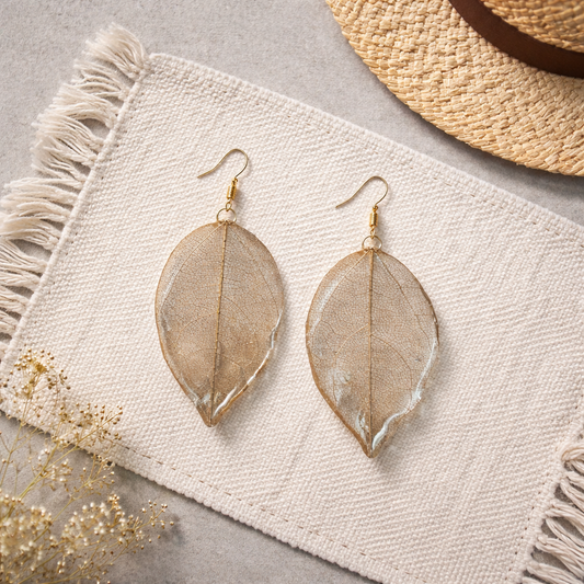 Handmade Gold leaf earring