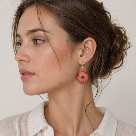 Handmade poppy flower earring