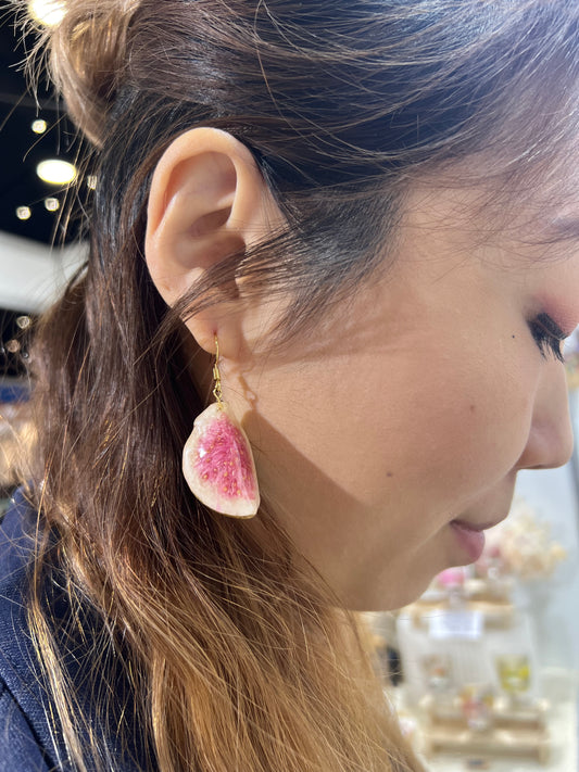 Handmade real fig earring
