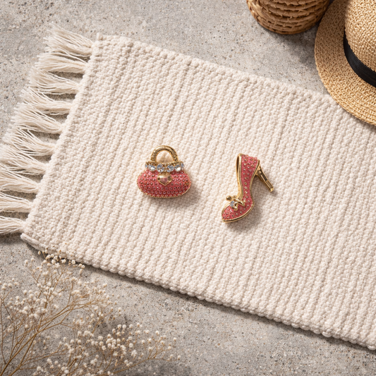 High heel & Handbag earring