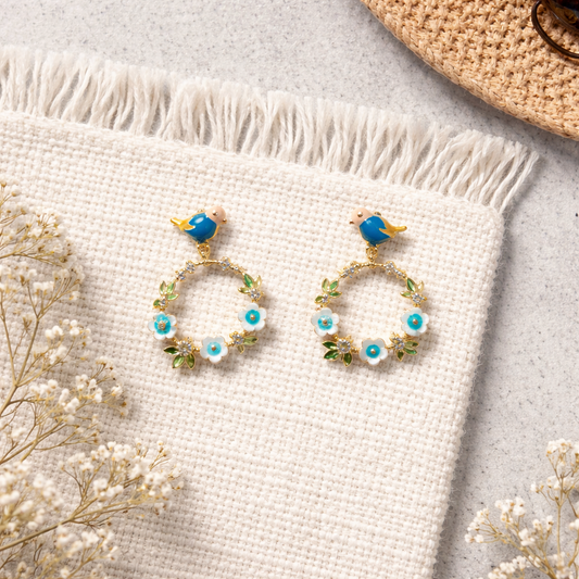 Yellow Bird flower earring