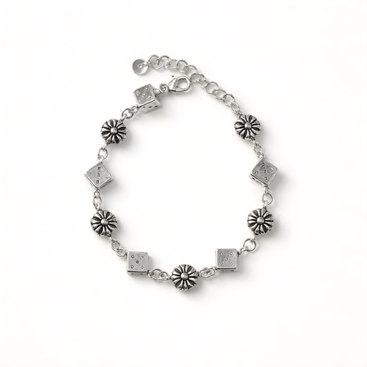 Silver Dice Bracelet