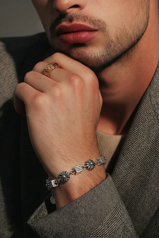 Silver Dice Bracelet