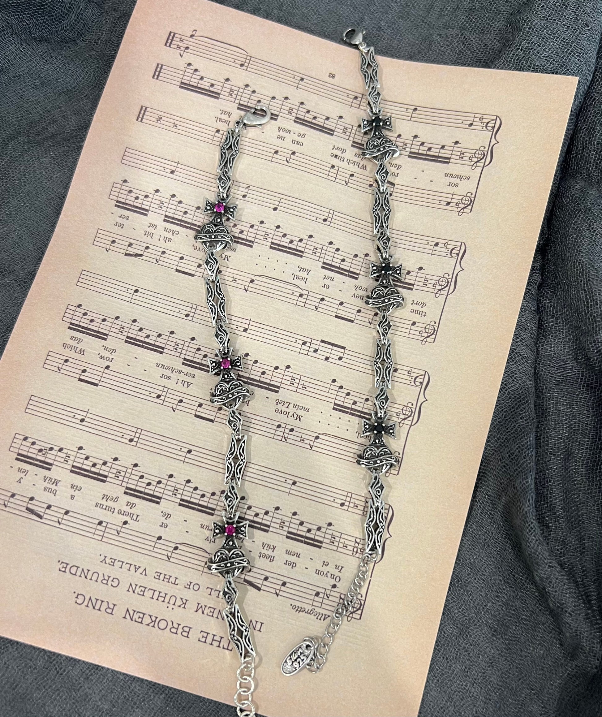 Gothic Jewellery Double Sided Two Colour Bracelet