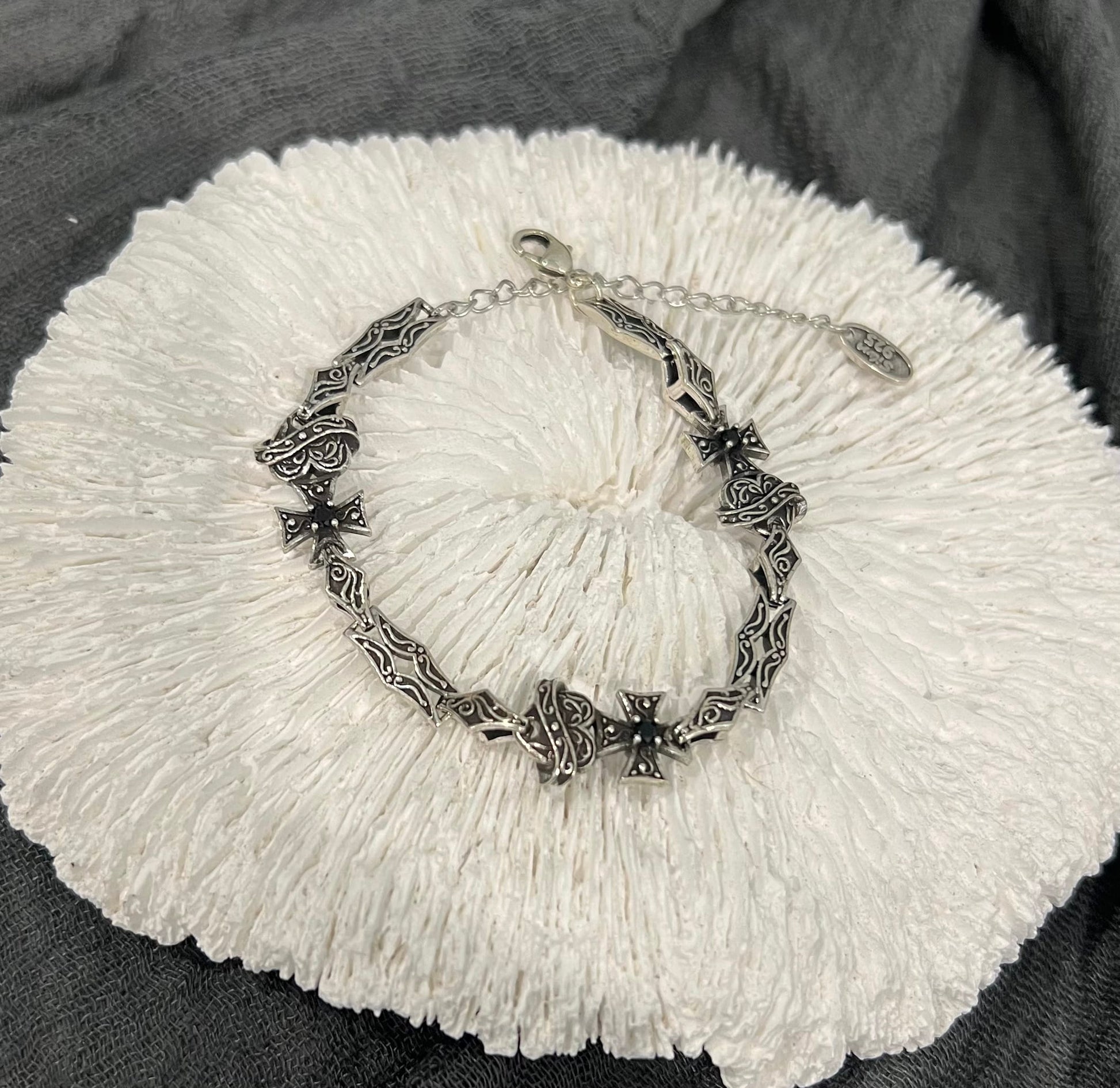 Gothic Jewellery Double Sided Two Colour Bracelet