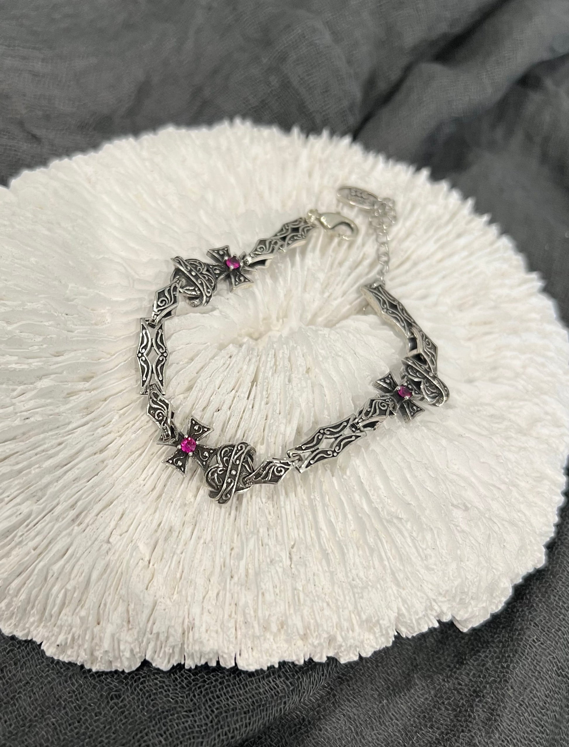 Gothic Jewellery Double Sided Two Colour Bracelet