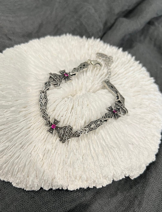 Gothic Jewellery Double Sided Two Colour Bracelet