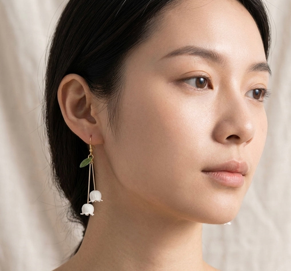 Handmade crochet Lily of the valley earring – Fusion Atelier