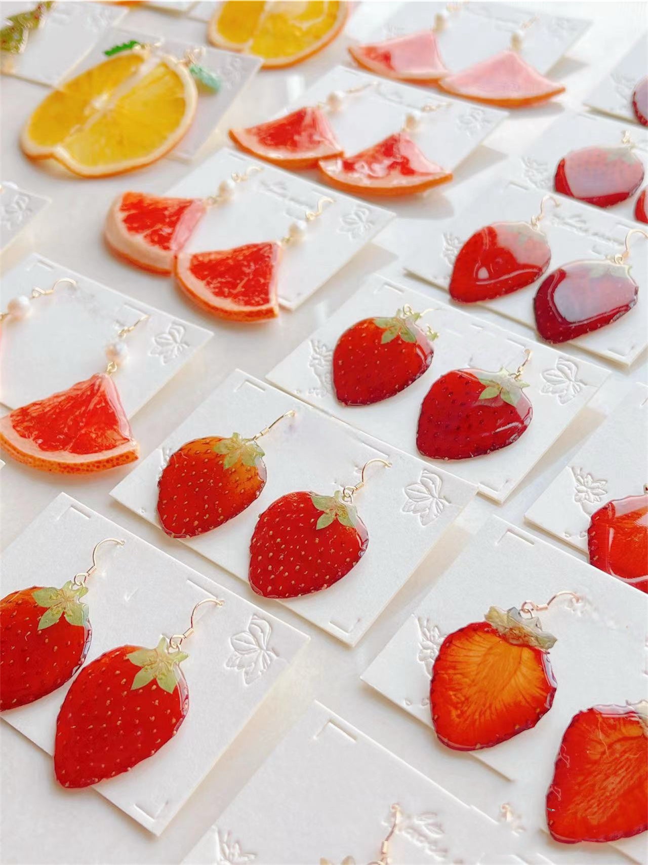 Missliu Handcraft Handmade real strawberry skin earring