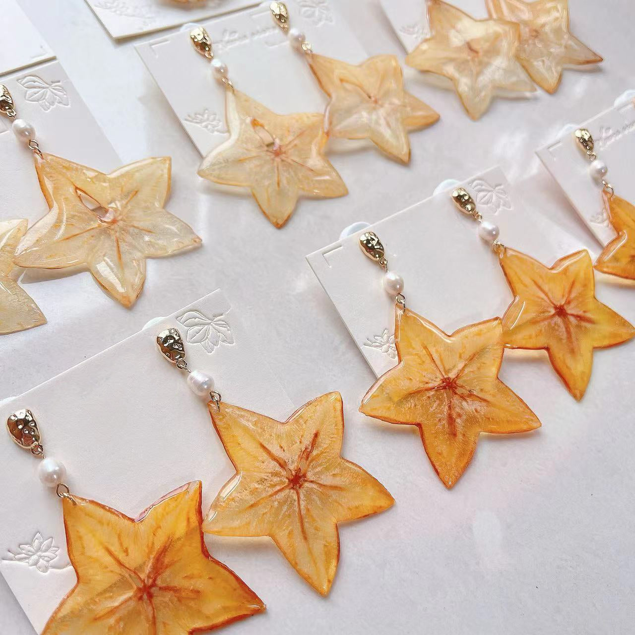 Missliu Handcraft Handmade real star fruit earring