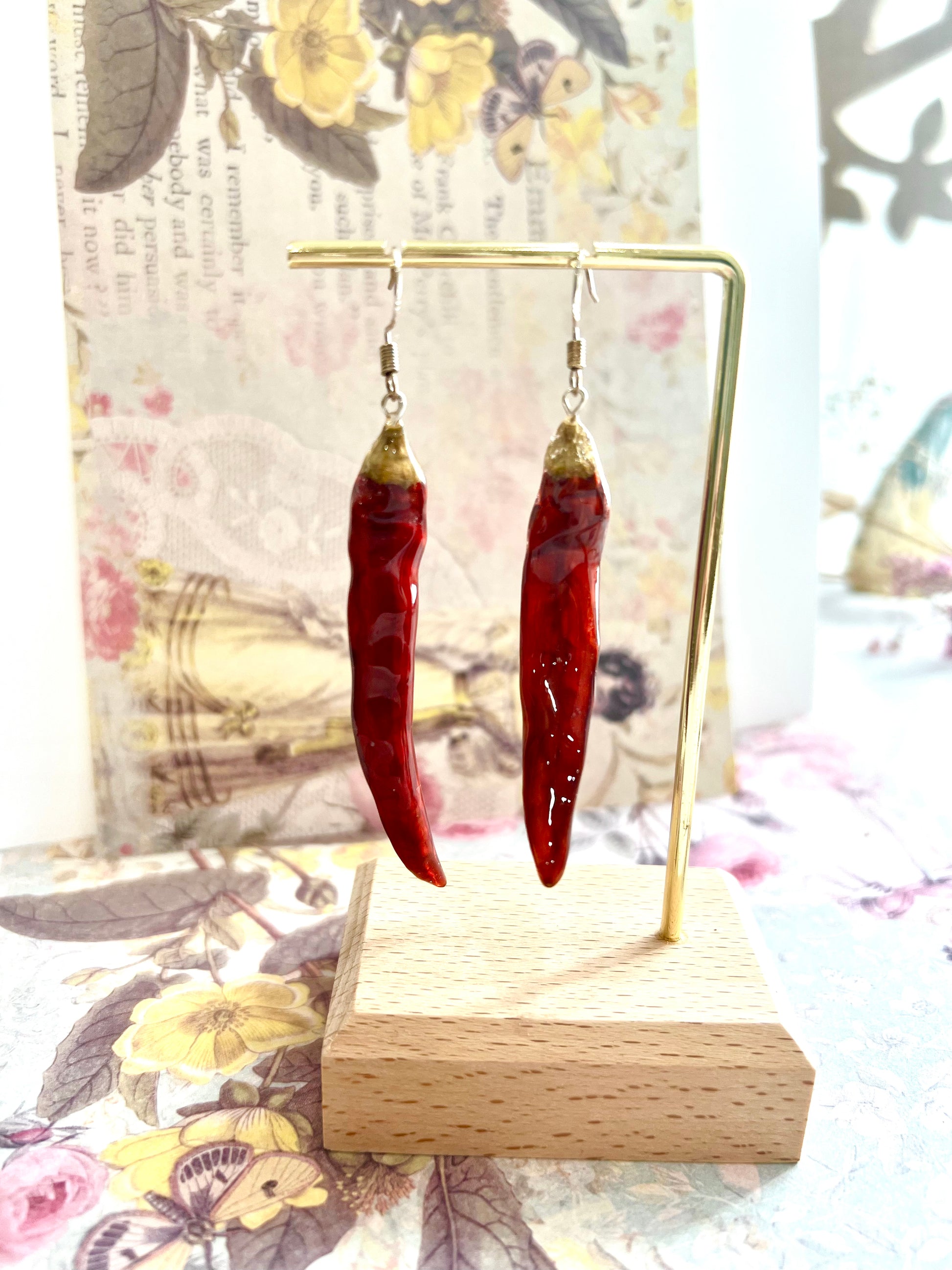 Missliu Handcraft Handmade real chilli earring