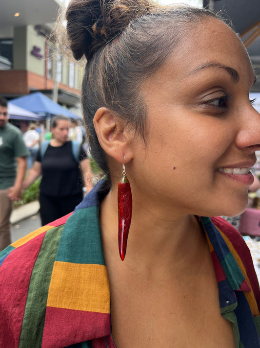 Missliu Handcraft Handmade real chilli earring