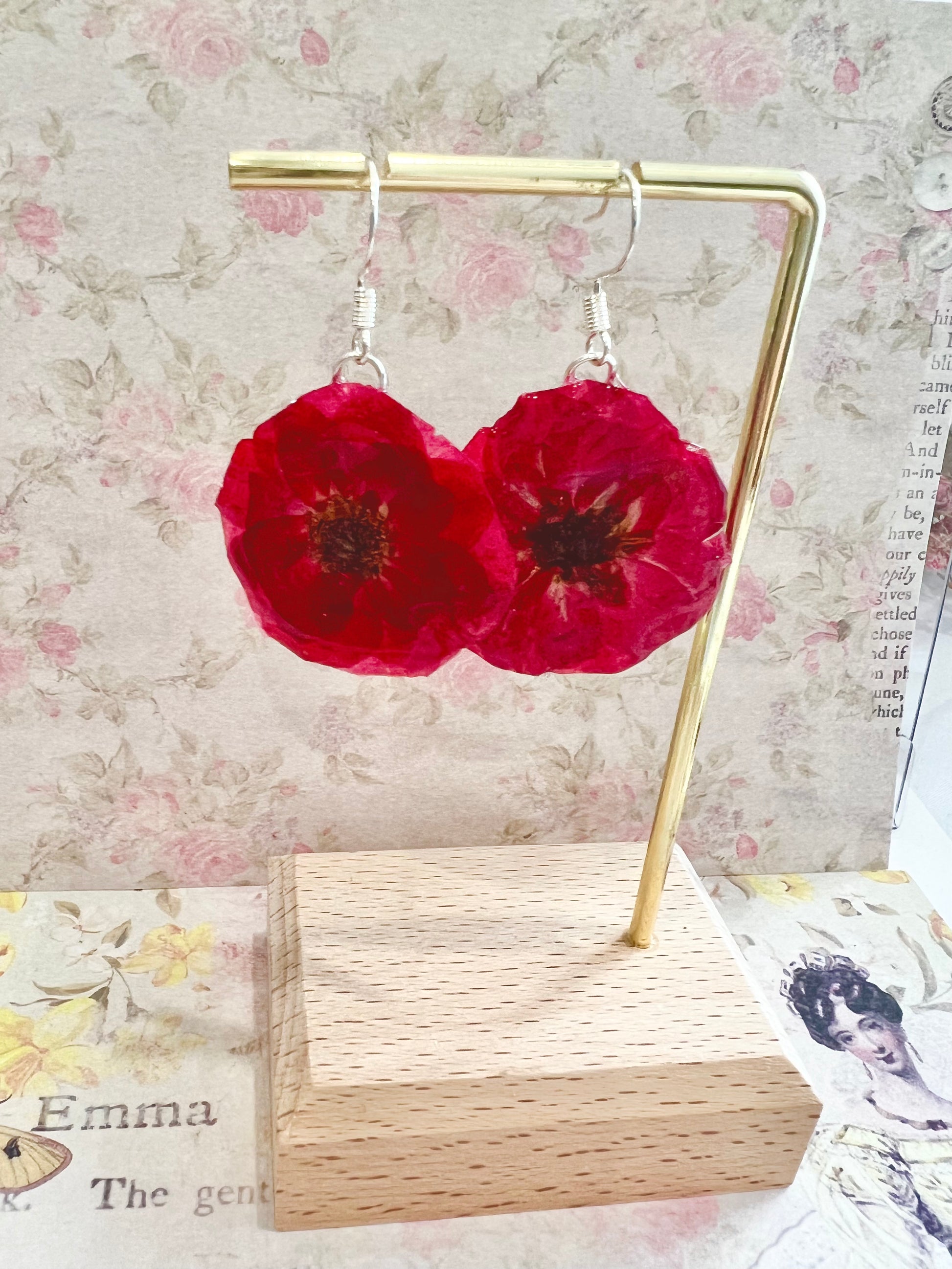 Missliu Handcraft Handmade poppy flower earring