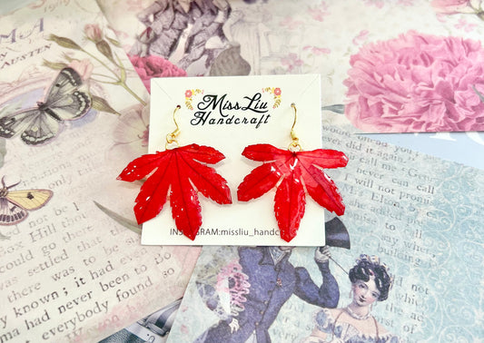 Missliu Handcraft Handmade maple leaf earring