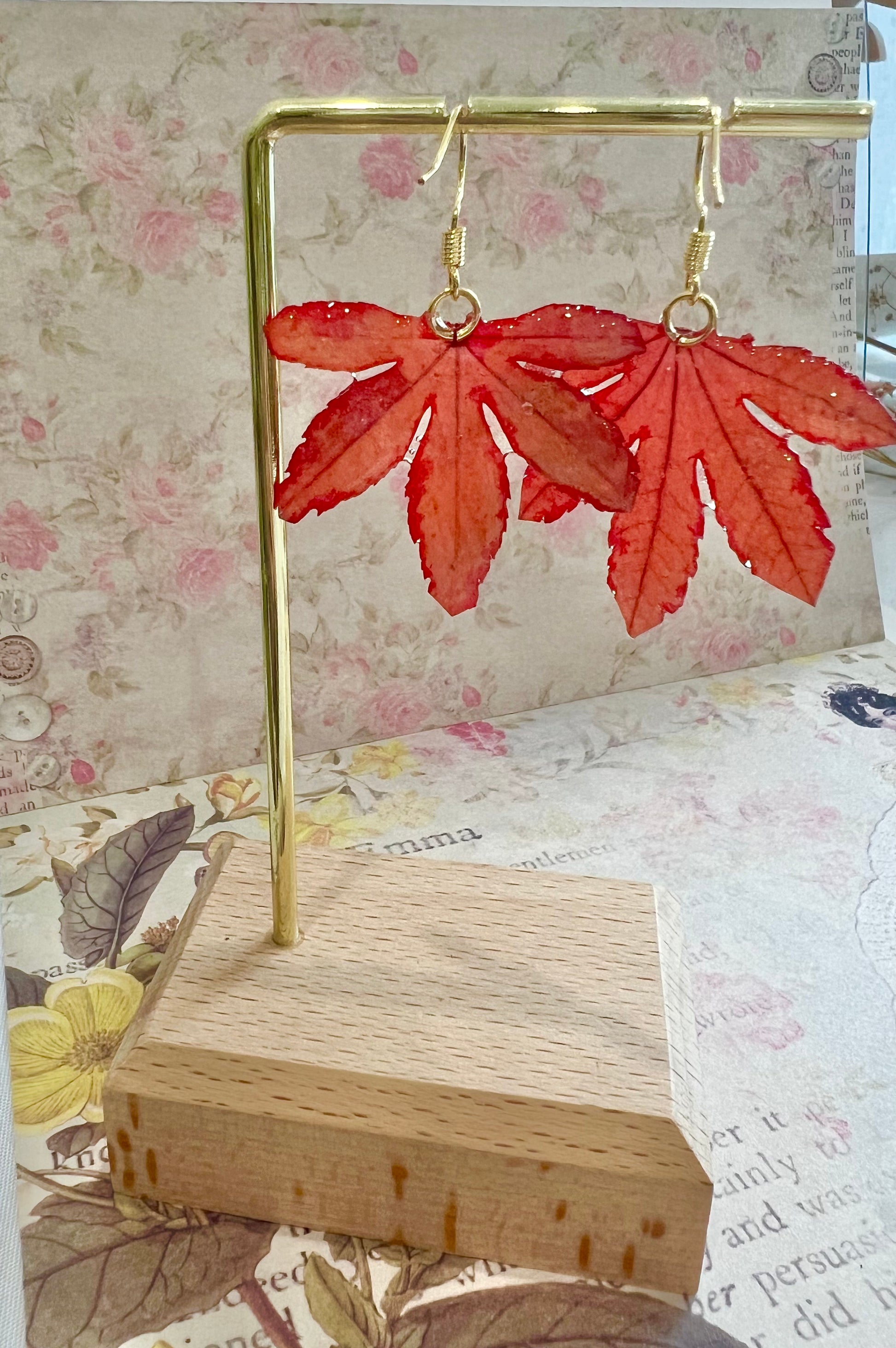 Missliu Handcraft Handmade maple leaf earring