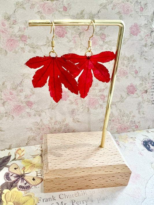 Missliu Handcraft Handmade maple leaf earring