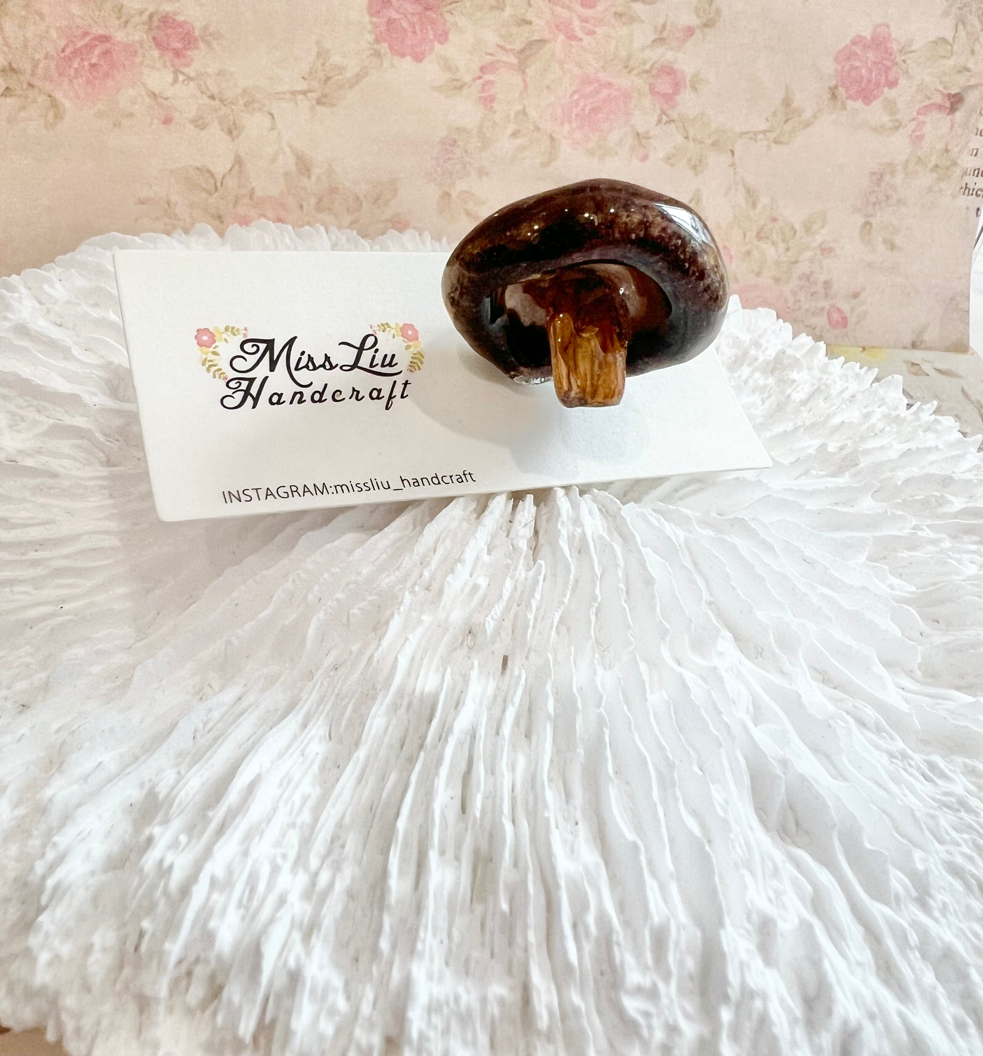 Missliu Handcraft Handmade real mushroom brooch