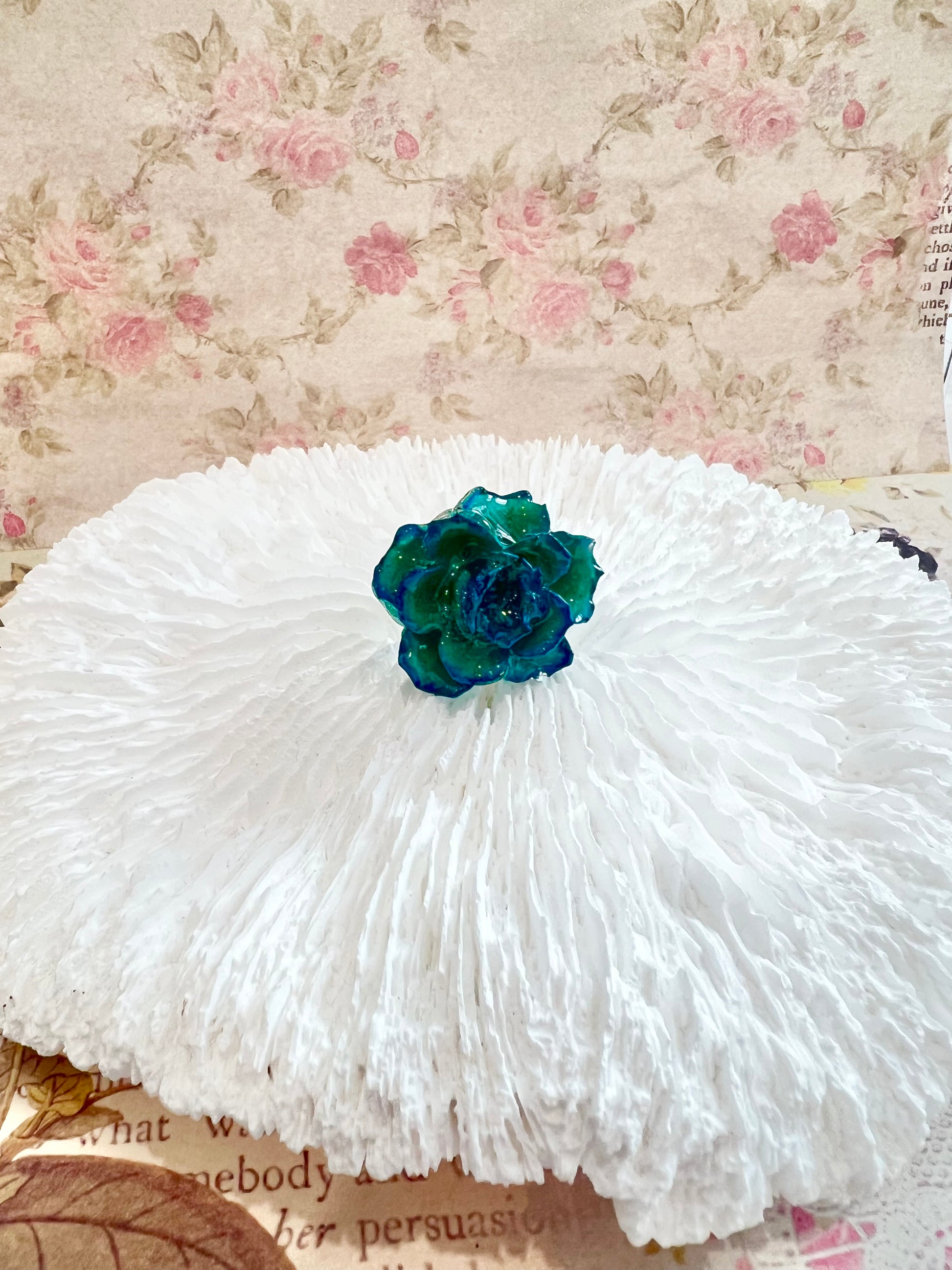 Missliu Handcraft Handmade blue rose ring