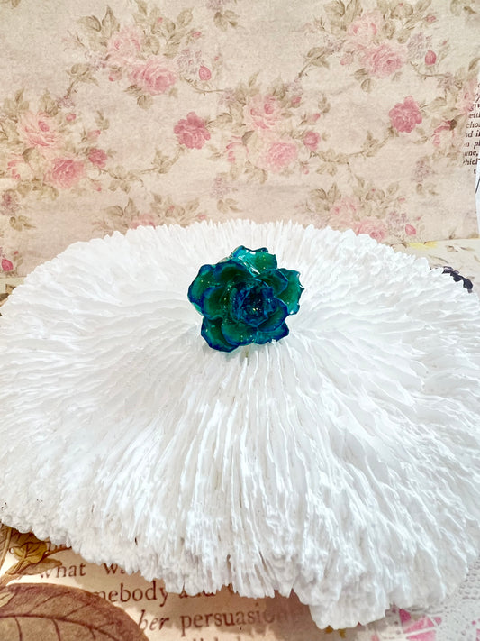 Missliu Handcraft Handmade blue rose ring