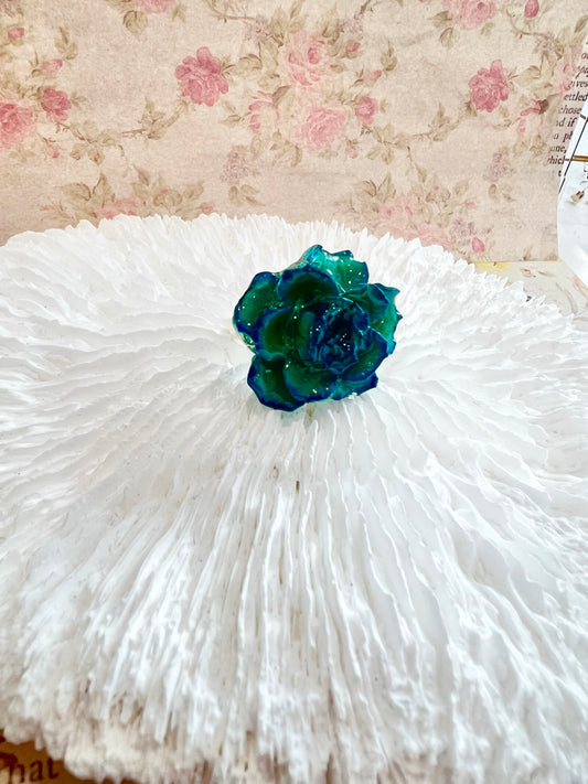 Missliu Handcraft Handmade blue rose ring