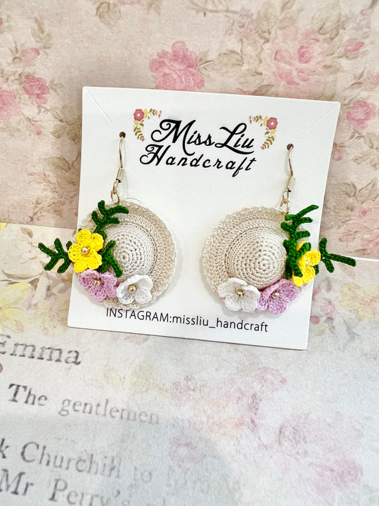 Missliu Handcraft Handmade crochet little hat earring