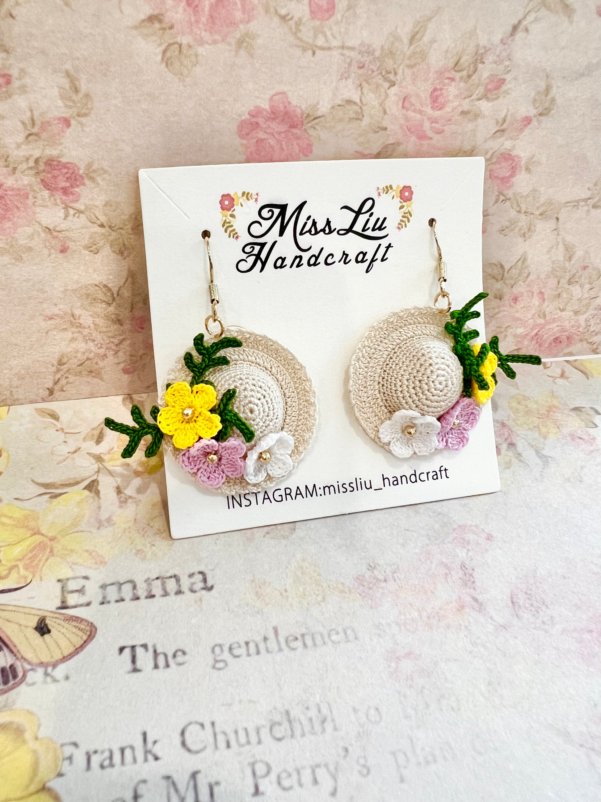 Missliu Handcraft Handmade crochet little hat earring
