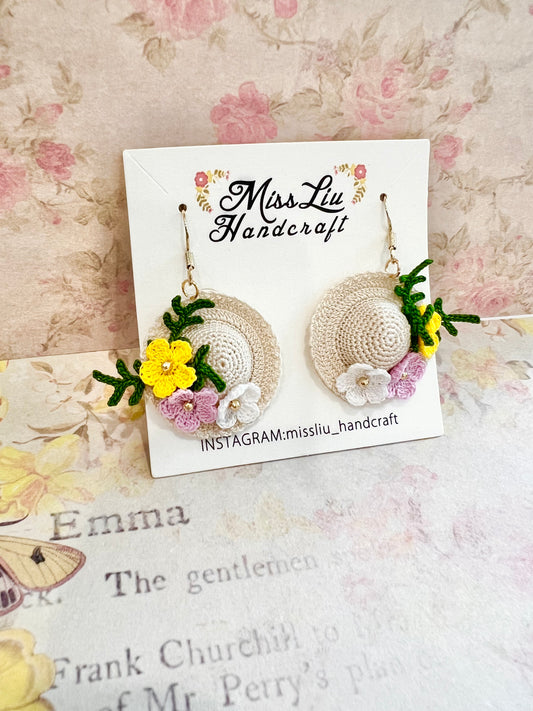 Missliu Handcraft Handmade crochet little hat earring
