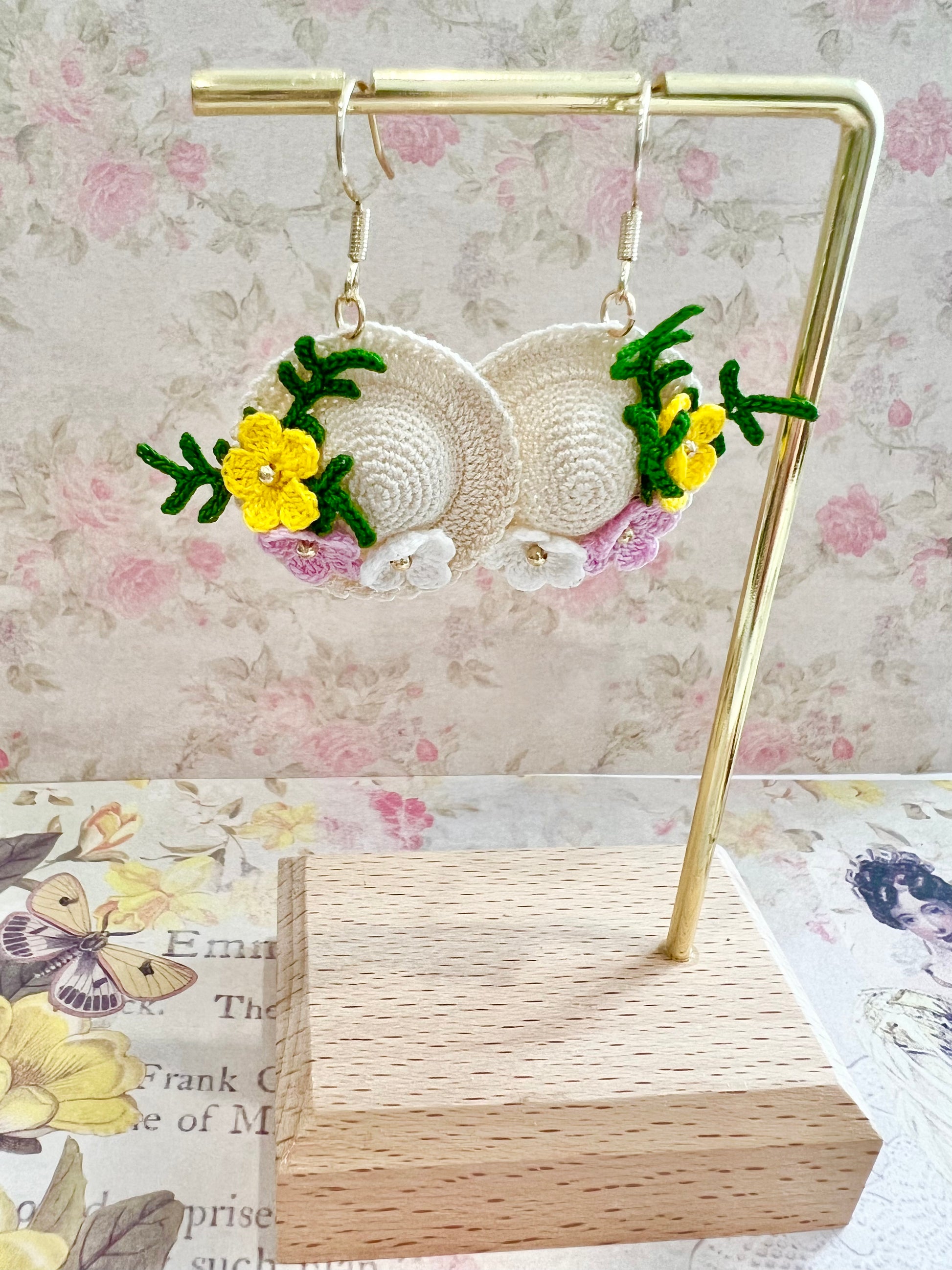 Missliu Handcraft Handmade crochet little hat earring