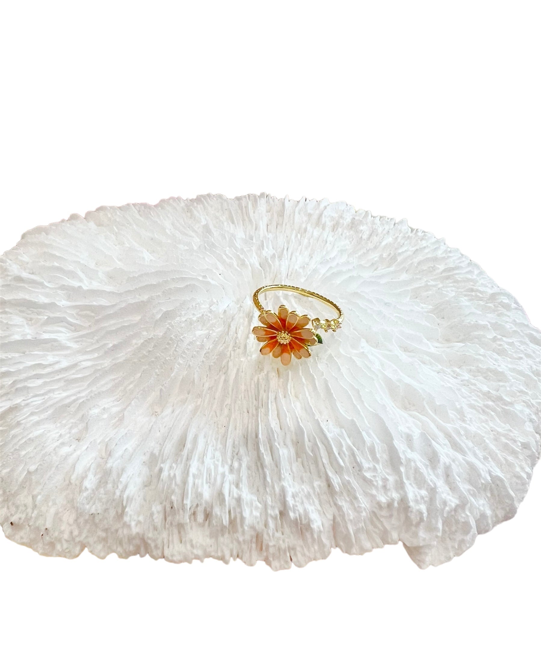 Missliu Handcraft Flower ring Orange
