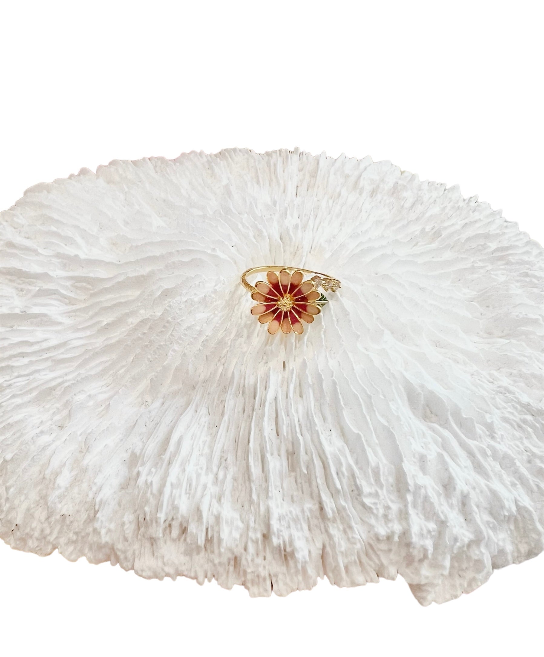 Missliu Handcraft Flower ring Pink