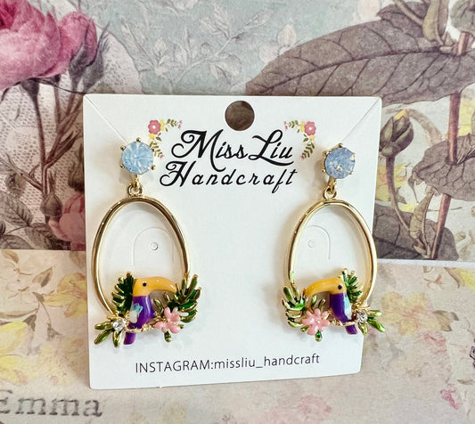 Missliu Handcraft Parrot earring