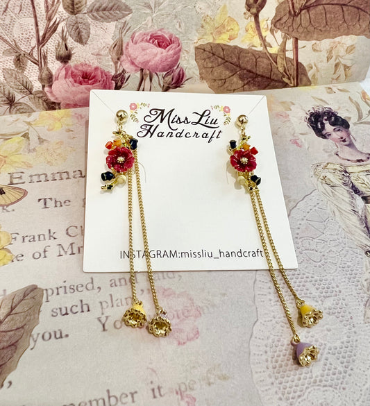 Missliu Handcraft Dangling Flower earring