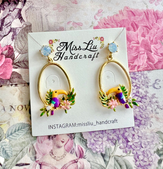 Missliu Handcraft Parrot earring