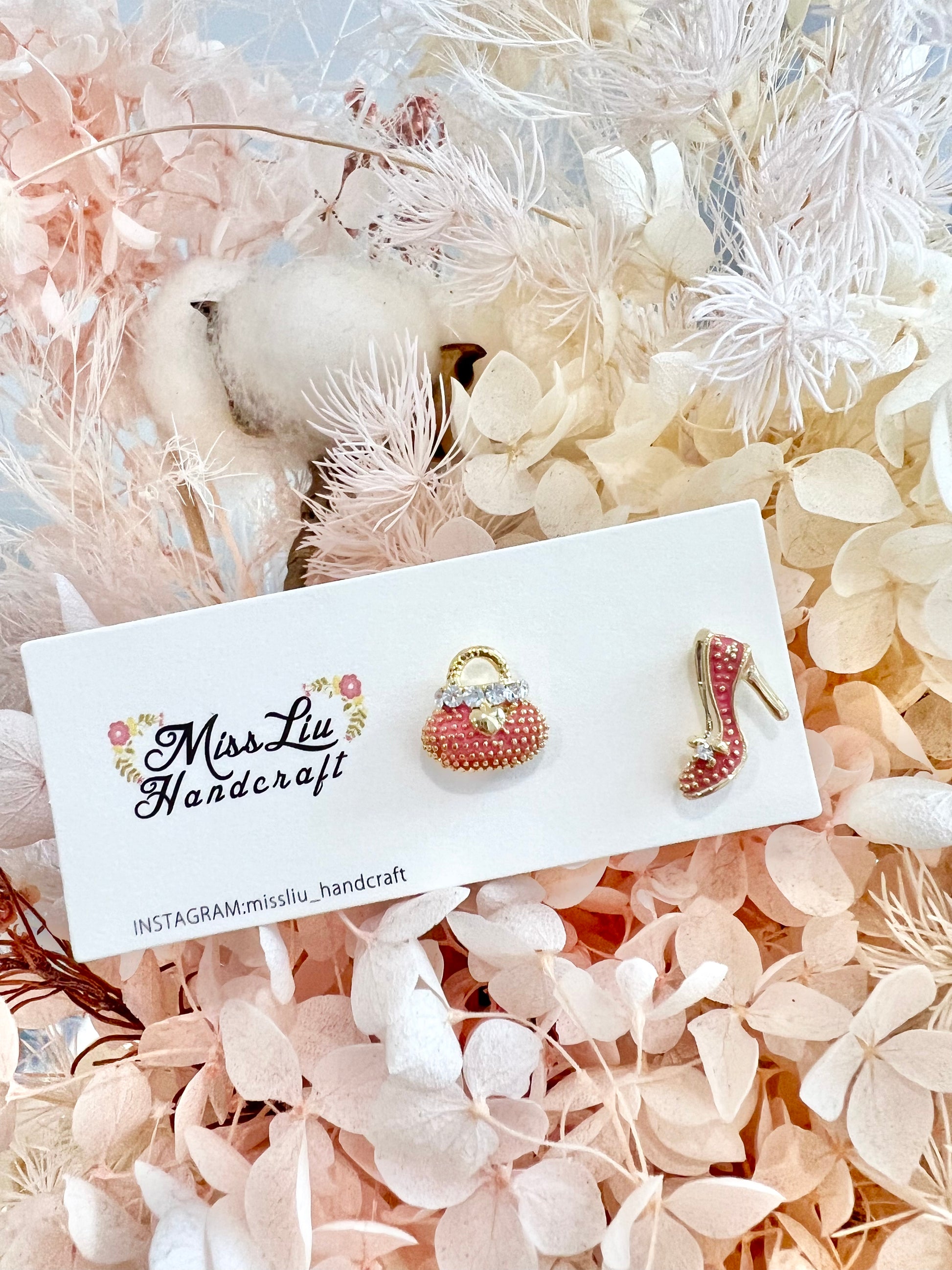 Missliu Handcraft High heel & Handbag earring