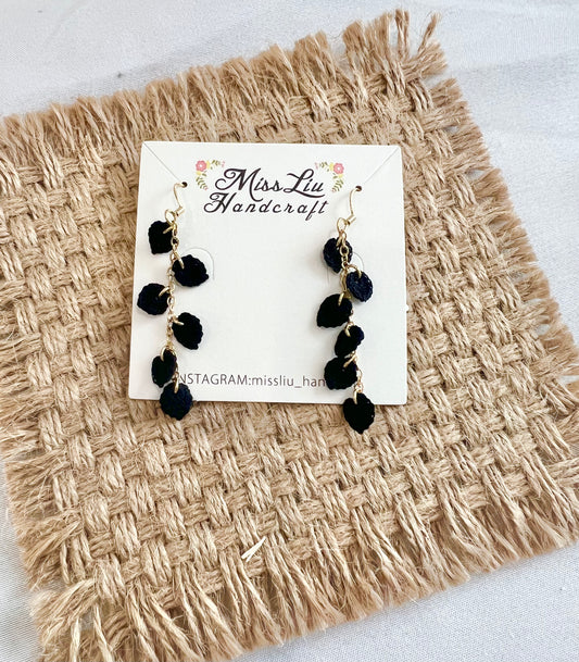Missliu Handcraft Handmade crochet leaves earring