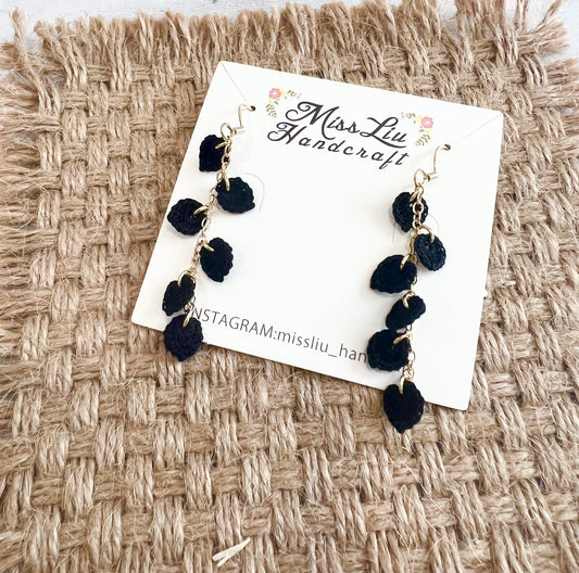 Missliu Handcraft Handmade crochet leaves earring