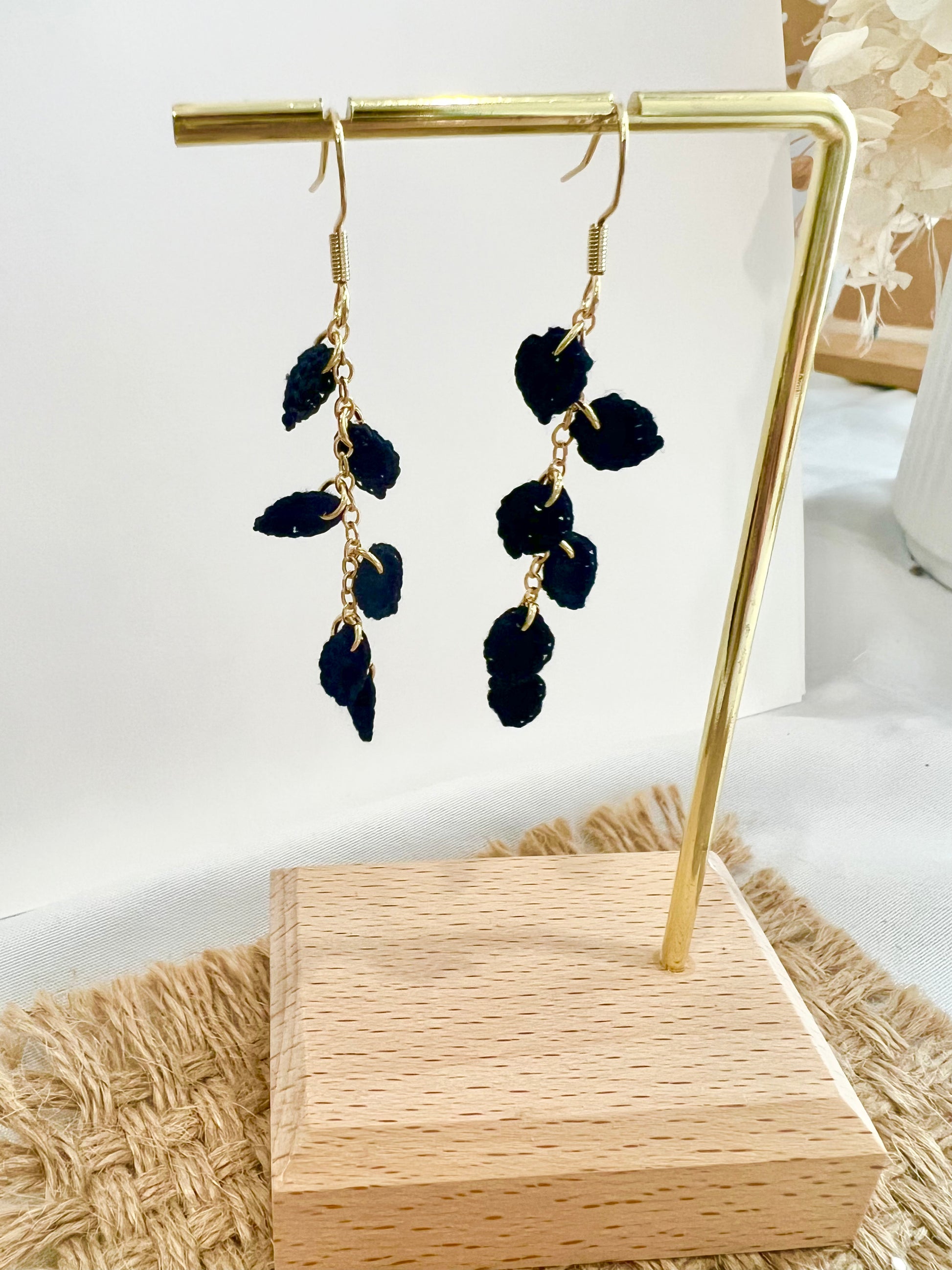 Missliu Handcraft Handmade crochet leaves earring
