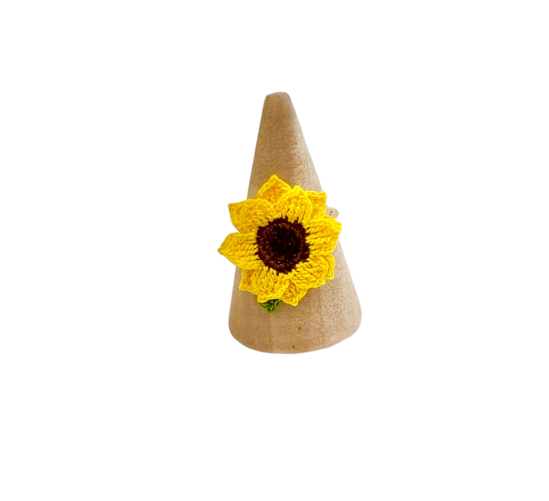 Missliu Handcraft Handmade crochet sunflower ring