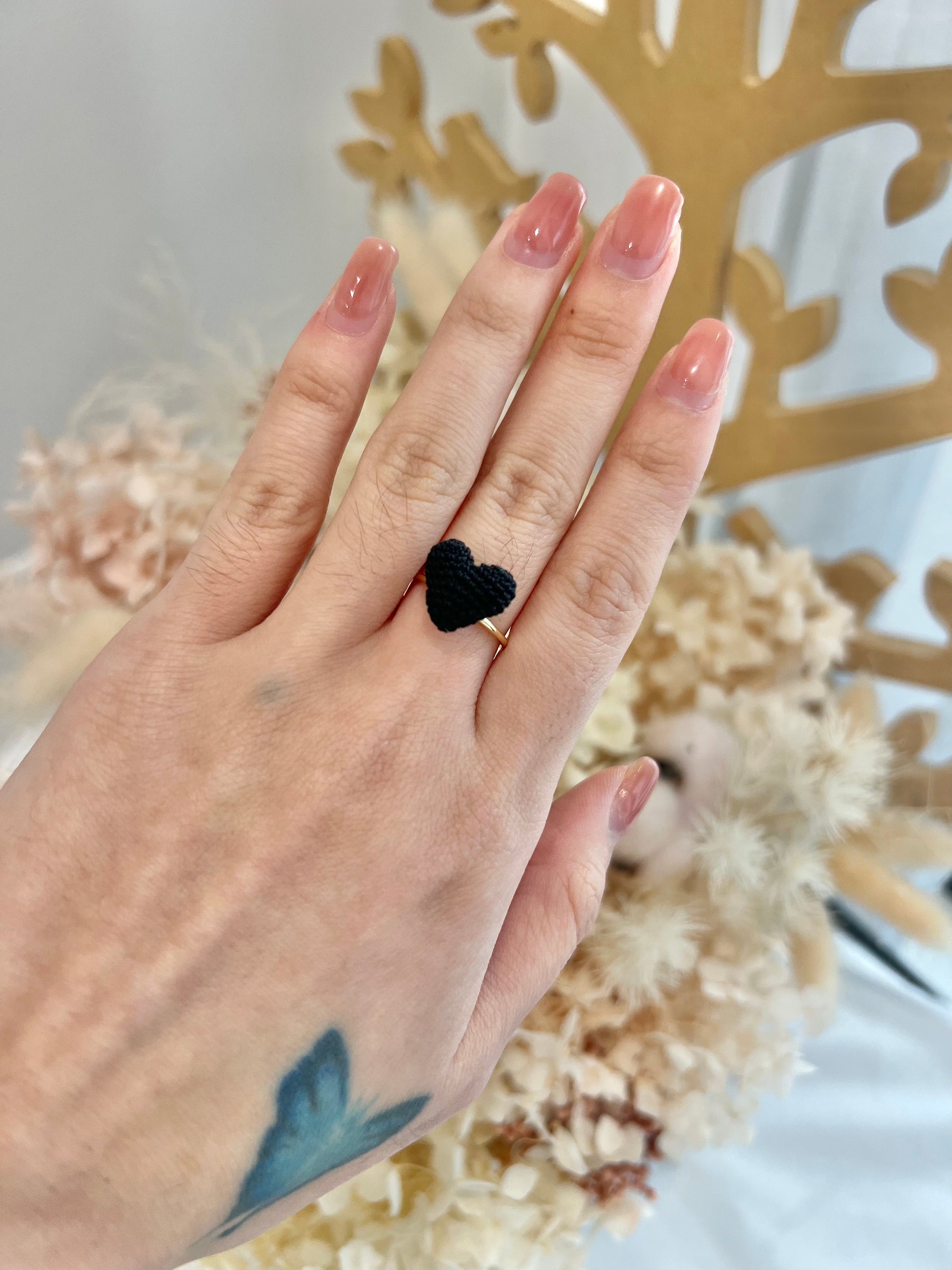 Missliu Handcraft Handmade crochet heart ring